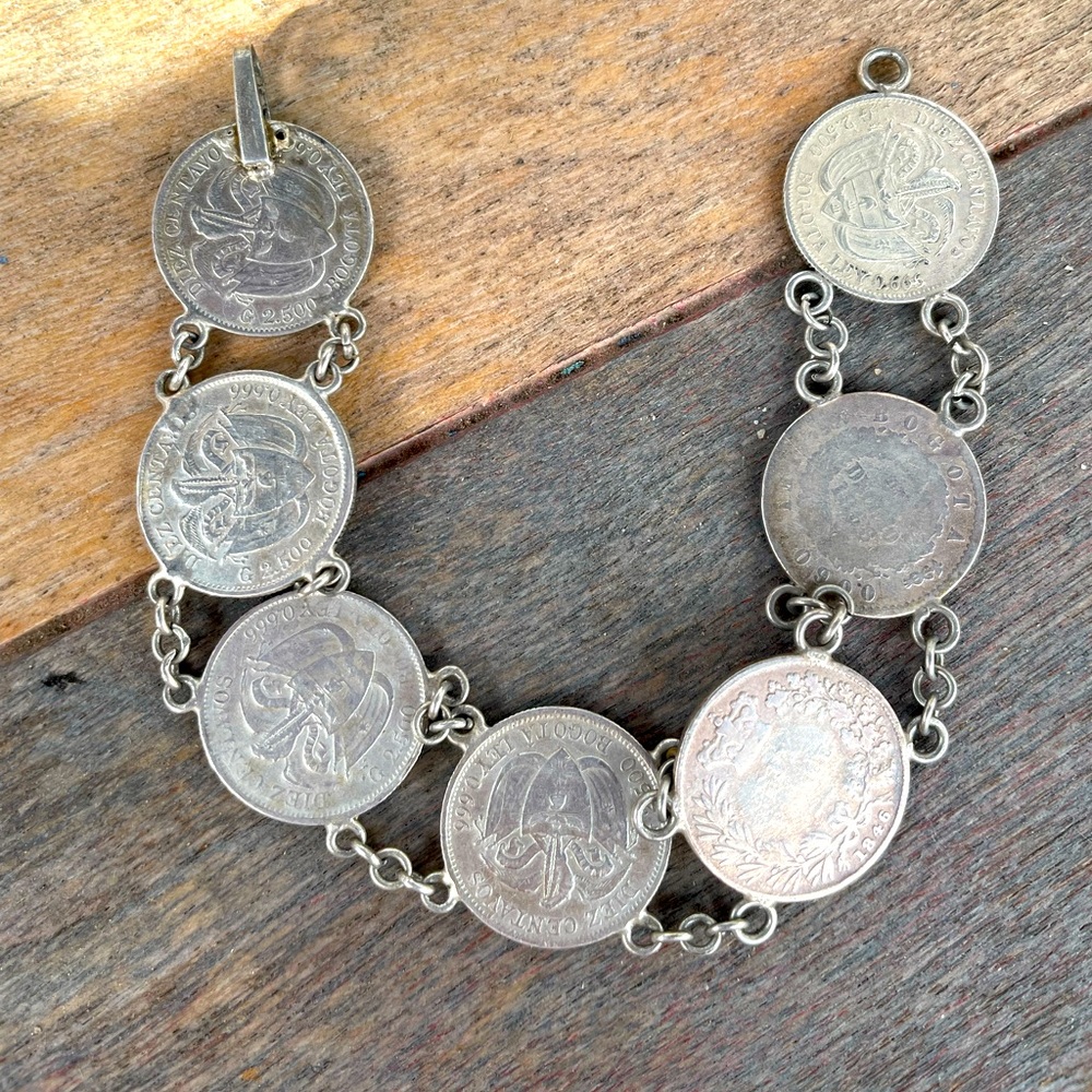 Handmade Colombian Coin Bracelet
